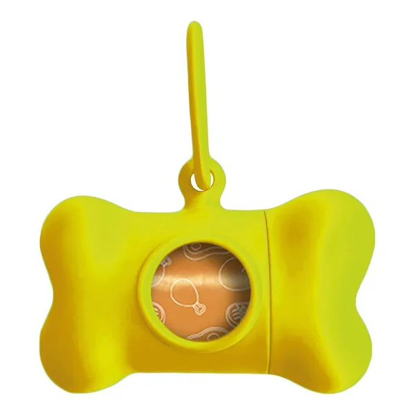 Gyvūnų maišelių dispenseris United Pets Bon Ton Neon Šuo Geltona (8 x 4,2 x 5 cm)