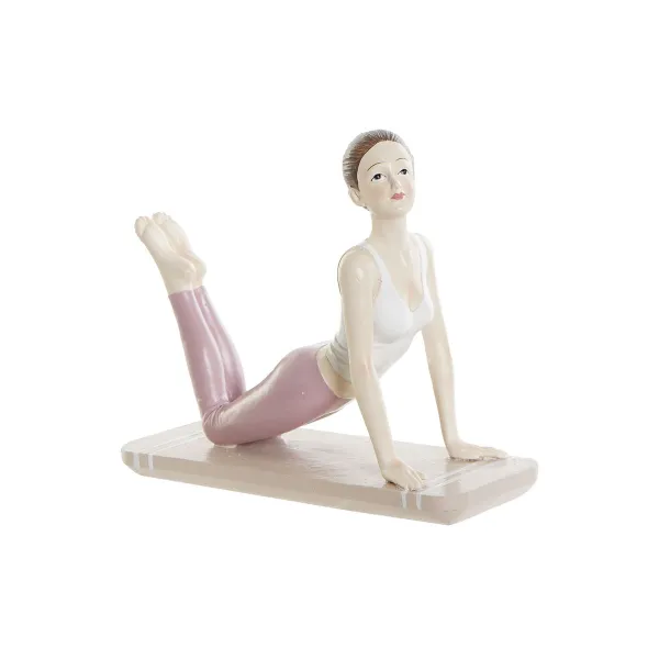 Dekoratīvās figūriņas DKD Home Decor Rozā Yoga Scandi 16 x 6 x 13 cm