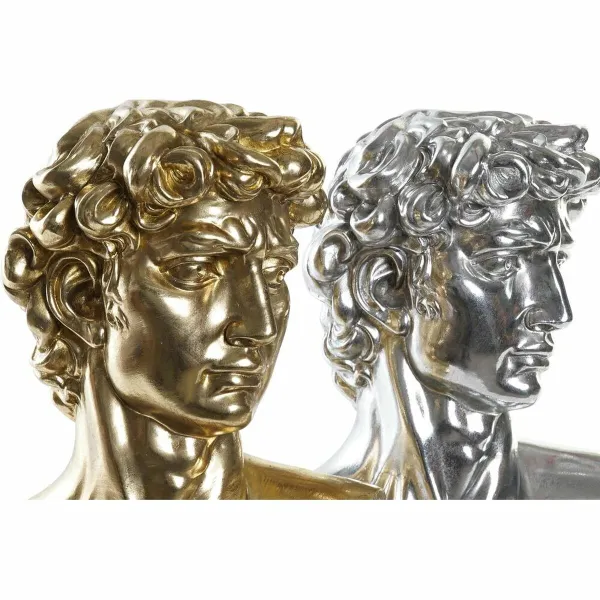 Dekoratyvinė figūrėlė DKD Home Decor 24,5 x 17,5 x 36 cm Sidabras Auksinis Biustas Neoklasikinis (2 vnt.)