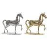 Dekoratīvās figūriņas DKD Home Decor 34 x 9,5 x 33,5 cm Zirgs Sudrabains Bronza (2 gb.)