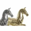 Dekoratīvās figūriņas DKD Home Decor 34 x 9,5 x 33,5 cm Zirgs Sudrabains Bronza (2 gb.)