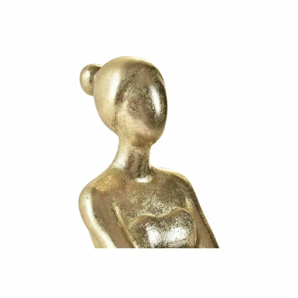Dekoratyvinė figūrėlė DKD Home Decor Balerina Auksinis Derva Tamsiai pilka (21,5 x 23 x 32 cm)