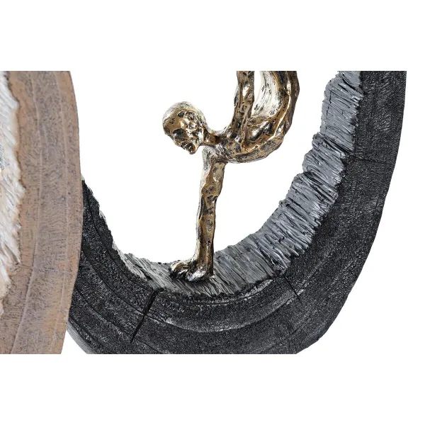Koristehahmo DKD Home Decor 24 x 8 x 36 cm Musta Kullattu (2 osaa)