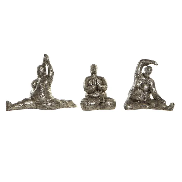 Dekoratīvās figūriņas DKD Home Decor 11 x 22,5 x 17 cm Bronza Yoga (3 gb.)