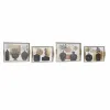 Set of trays DKD Home Decor White Black Golden MDF Wood 40 x 30 x 6 cm (2 Units)