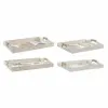 Set of trays DKD Home Decor White Black Golden MDF Wood 40 x 30 x 6 cm (2 Units)