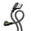 Angle USB Lightning Cable Mcdodo CA-4671 LED, 1.2m (Black)