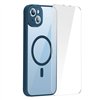 Baseus Frame Transparent Magnetic Case and Tempered Glass set for iPhone 14 Plus (blue)