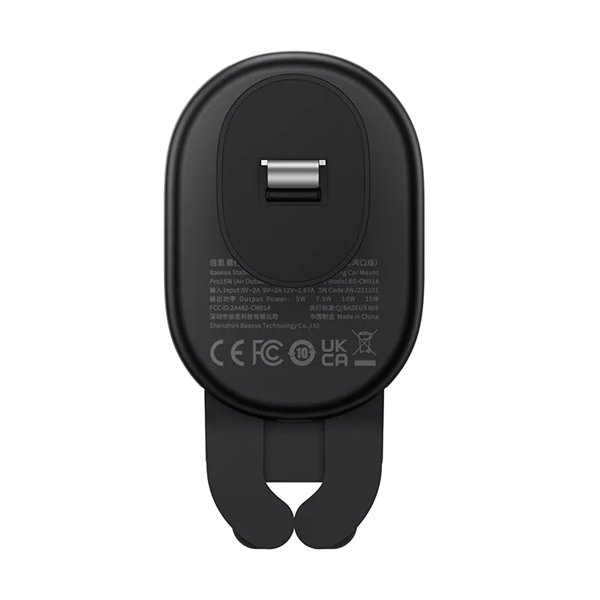 Stable Gravitational Wireless Charging Car Mount Baseus Pro 15W (black)