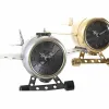 Настольные часы DKD Home Decor Позолоченный Серебристый Самолет (2 штук)