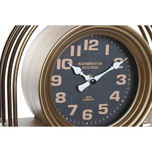 Table clock DKD Home Decor Black Golden Traditional