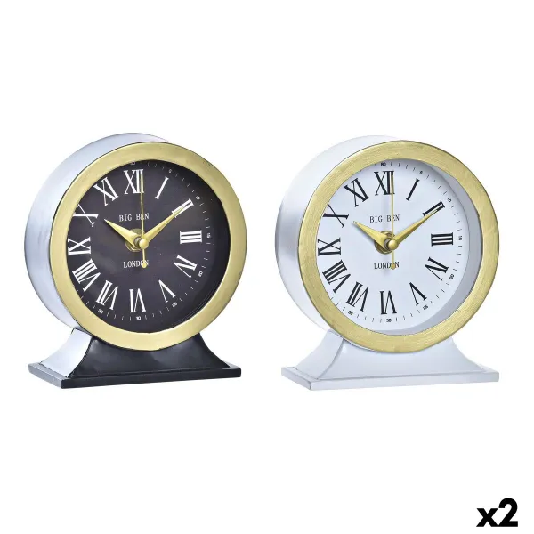 Stalinis laikrodis DKD Home Decor Balta Juoda (2 vnt.)
