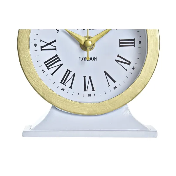 Table clock DKD Home Decor White Black (2 Units)