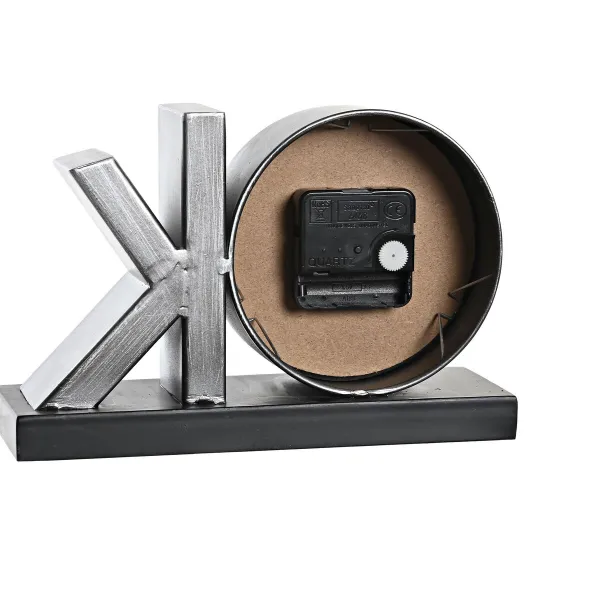 Stalinis laikrodis DKD Home Decor Juoda Sidabras (2 vnt.)