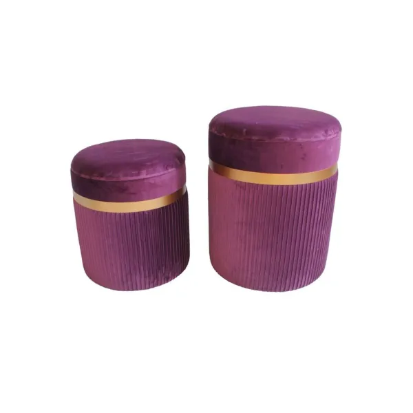 Jalkatuki DKD Home Decor Polyesteri MDF Burgundi (39 x 39 x 49 cm)