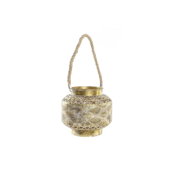 Фонарь DKD Home Decor 26,5 x 26,5 x 22 cm Verouderde afwerking Stikls Bronza Metāls Arābija