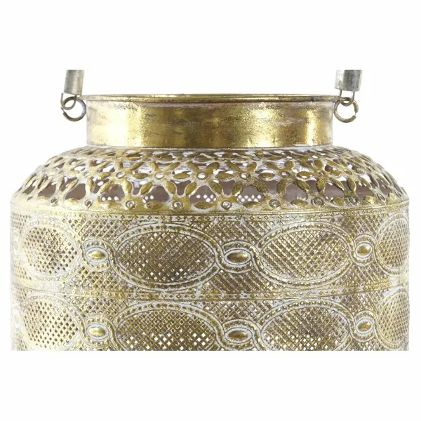 Фонарь DKD Home Decor 26,5 x 26,5 x 22 cm Verouderde afwerking Stikls Bronza Metāls Arābija