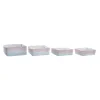 Basket set DKD Home Decor Natural Fibre Mediterranean Boho 26 x 26 x 9 cm 8,5 cm