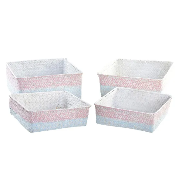 Korisetti DKD Home Decor Luonnonkuitu Välimeren Boho 26 x 26 x 9 cm 8,5 cm