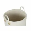 Basket set DKD Home Decor White Natural Light grey Natural Fibre (2 Pieces) (2 Units)