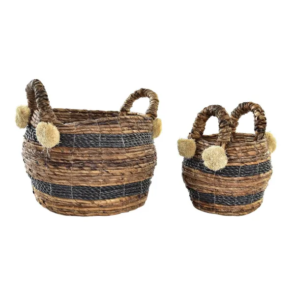 Korisetti DKD Home Decor Luonnonkuitu 31 x 31 x 33 cm Siirtomaatyylinen