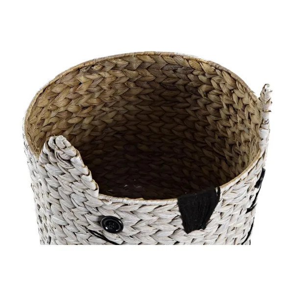 корзина DKD Home Decor Белый Чёрный Натуральное волокно 37 x 37 x 40 cm 4 кг