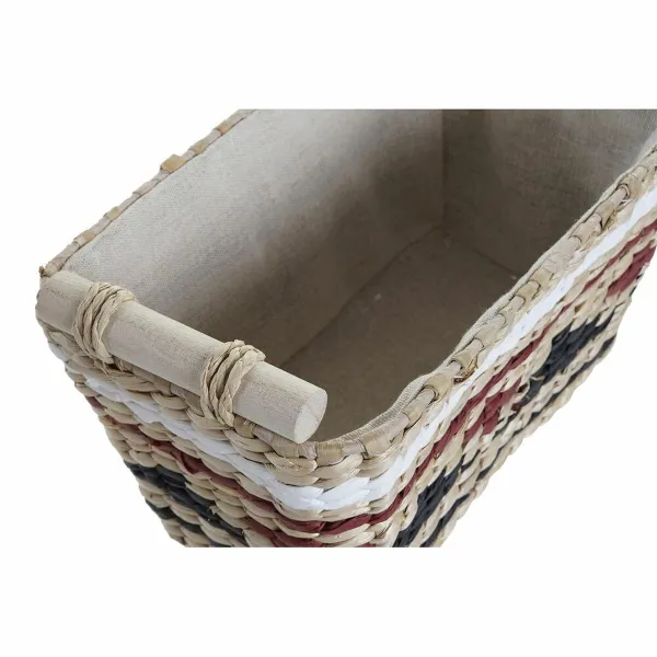 Grozs DKD Home Decor Balts Melns Sarkanbrūns Dabisks Dabīgā Šķiedra 39 x 27 x 24 cm 3 Daudzums