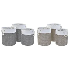 Набор корзин DKD Home Decor Белый Коричневый Серый 40 x 40 x 49 cm 4 кг 3 Предметы (2 штук)