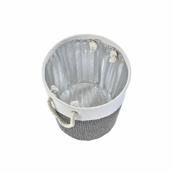 Basket set DKD Home Decor White Brown Grey 40 x 40 x 49 cm 4 Kg 3 Pieces (2 Units)