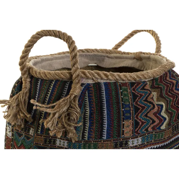 корзина DKD Home Decor Разноцветный Натуральное волокно Boho 30 x 30 x 30 cm 2 Предметы (2 штук)
