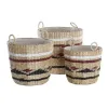 Grozs DKD Home Decor Balts Melns Sarkanbrūns Dabisks Dabīgā Šķiedra (3 Daudzums)