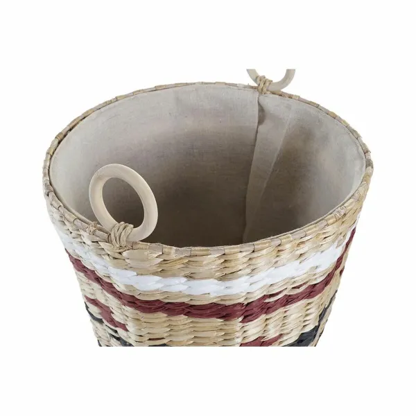 Grozs DKD Home Decor Balts Melns Sarkanbrūns Dabisks Dabīgā Šķiedra (3 Daudzums)