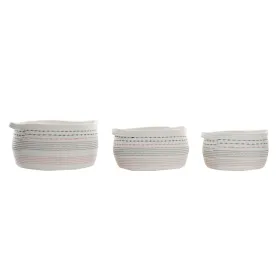 Набор корзин DKD Home Decor Белый Чёрный Оранжевый 52 x 43 x 25 cm 3 Предметы
