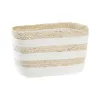 корзина DKD Home Decor Белый Бежевый Натуральное волокно 28 x 20 x 18 cm