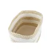 корзина DKD Home Decor Белый Бежевый Натуральное волокно 28 x 20 x 18 cm