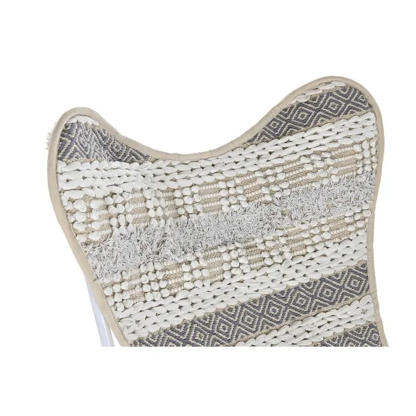 Dārza dīvāns DKD Home Decor Balts Pelēks 74 x 65 x 90 cm