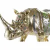 Dekoratyvinė figūrėlė DKD Home Decor Auksinis Derva Spalvotas Raganosis (55 x 17,5 x 25 cm)