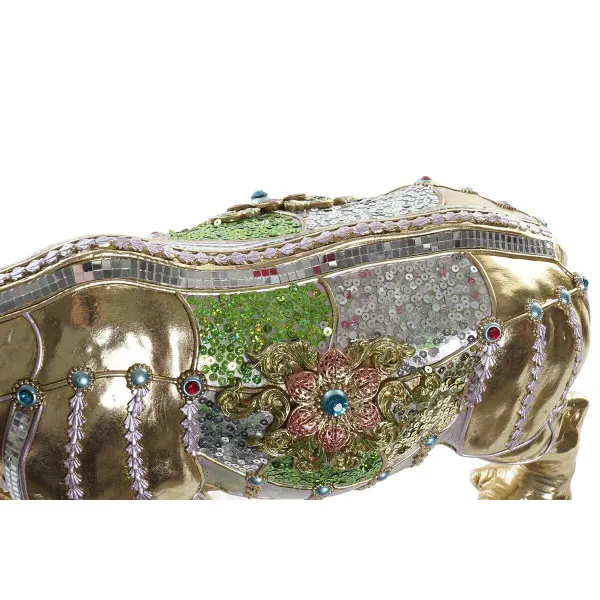 Dekoratyvinė figūrėlė DKD Home Decor Auksinis Derva Spalvotas Raganosis (55 x 17,5 x 25 cm)