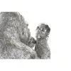 Koristehahmo DKD Home Decor Hopeinen Siirtomaatyylinen Gorilla 38,5 x 33 x 43,5 cm