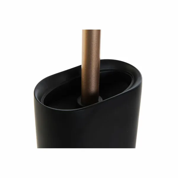 Щетка для унитаза DKD Home Decor Чёрный Позолоченный Смола 10 x 6 x 40 cm