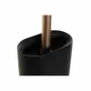 Tualeto šepetys DKD Home Decor Juoda Auksinis Derva 10 x 6 x 40 cm