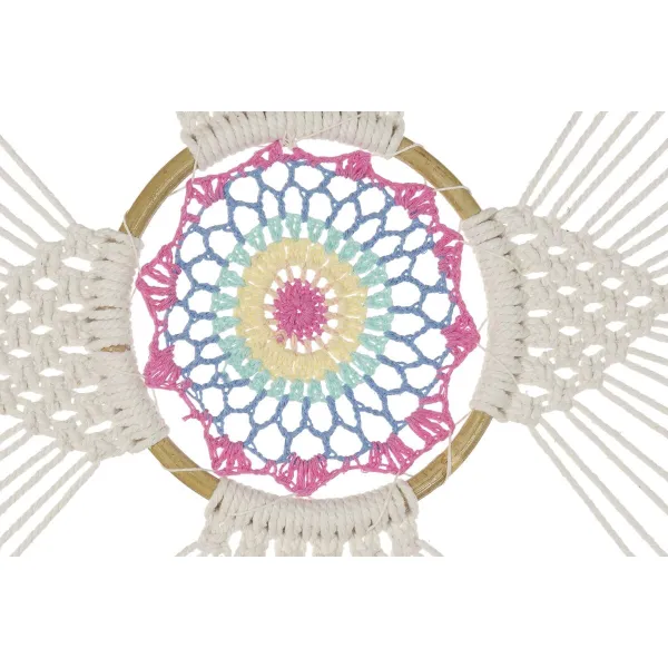 Sapnų gaudyklė DKD Home Decor Balta Spalvotas Natūralus Pluksnos Boho 52 x 1 x 145 cm (1 vnt.)