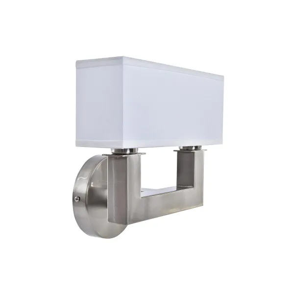 Seinälamppu DKD Home Decor Hopeinen Metalli Polyesteri Valkoinen 220 V 40 W (25 x 14 x 24 cm)
