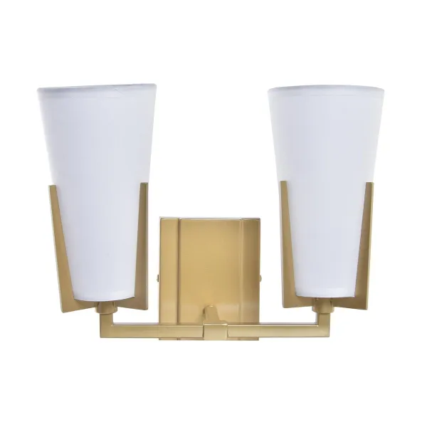 Seinälamppu DKD Home Decor Kristalli Kullattu Metalli Polyesteri Valkoinen (30 x 18 x 23 cm)