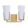 Sieninė lempa DKD Home Decor Stiklas Auksinis Metalinis Poliesteris Balta (30 x 18 x 23 cm)