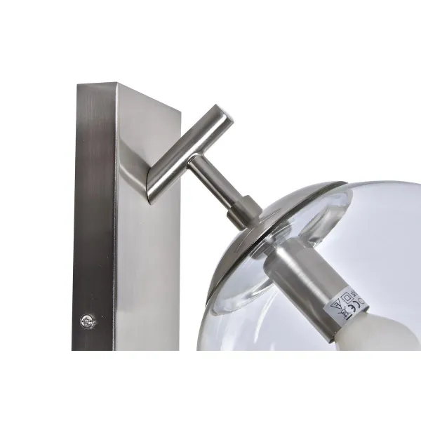 Sieninė lempa DKD Home Decor 25W Stiklas Sidabras Metalinis 220 V (20 x 25 x 27 cm)