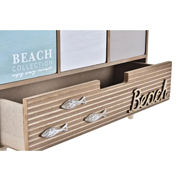 Lādīte DKD Home Decor Koks Brūns Tirkīzs 34 x 14 x 24 cm