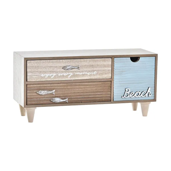 Dėžutė DKD Home Decor Ruda Turkis Medžio 34 x 13 x 16 cm