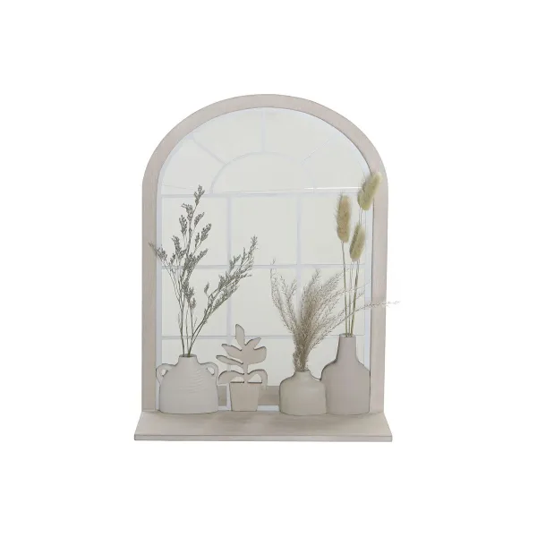 Sieninis veidrodis DKD Home Decor Rusvai gelsva Vaza Cottage 35 x 10 x 50 cm