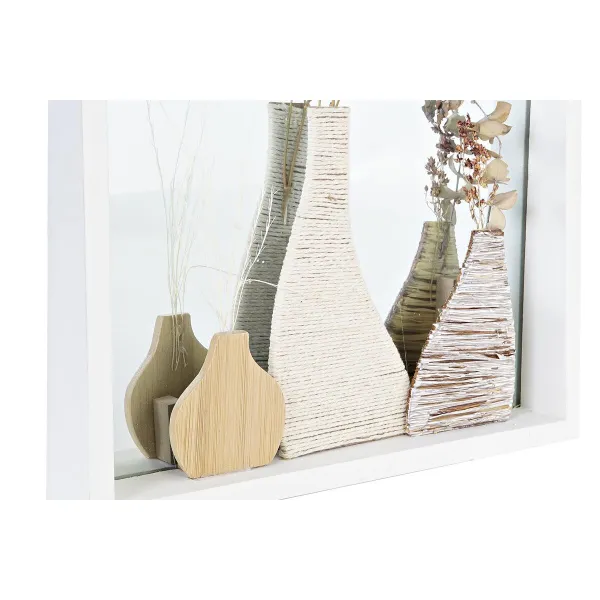 Sienas spogulis DKD Home Decor Balts Dabisks Cottage 30 x 4 x 40 cm (2 gb.) (2 Daudzums)